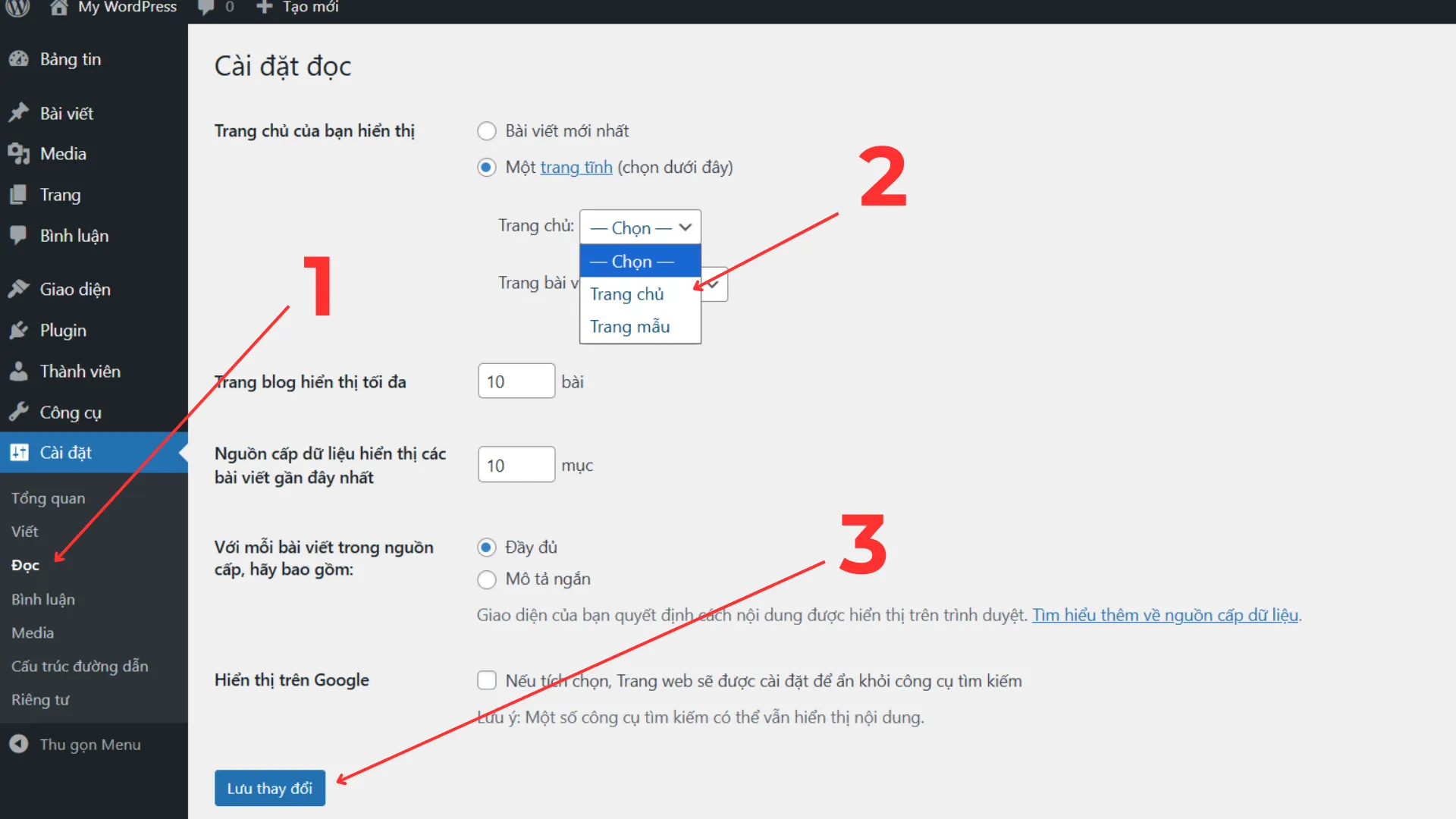 cach-dua-page-ra-lam-trang-chu Cách đưa page ra làm trang chủ