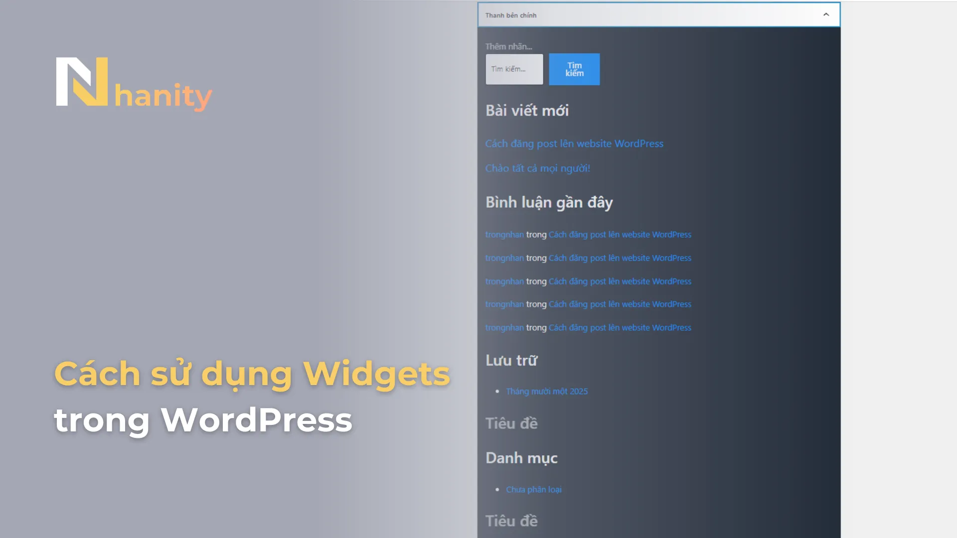 Cách sử dụng Widget trong WordPress