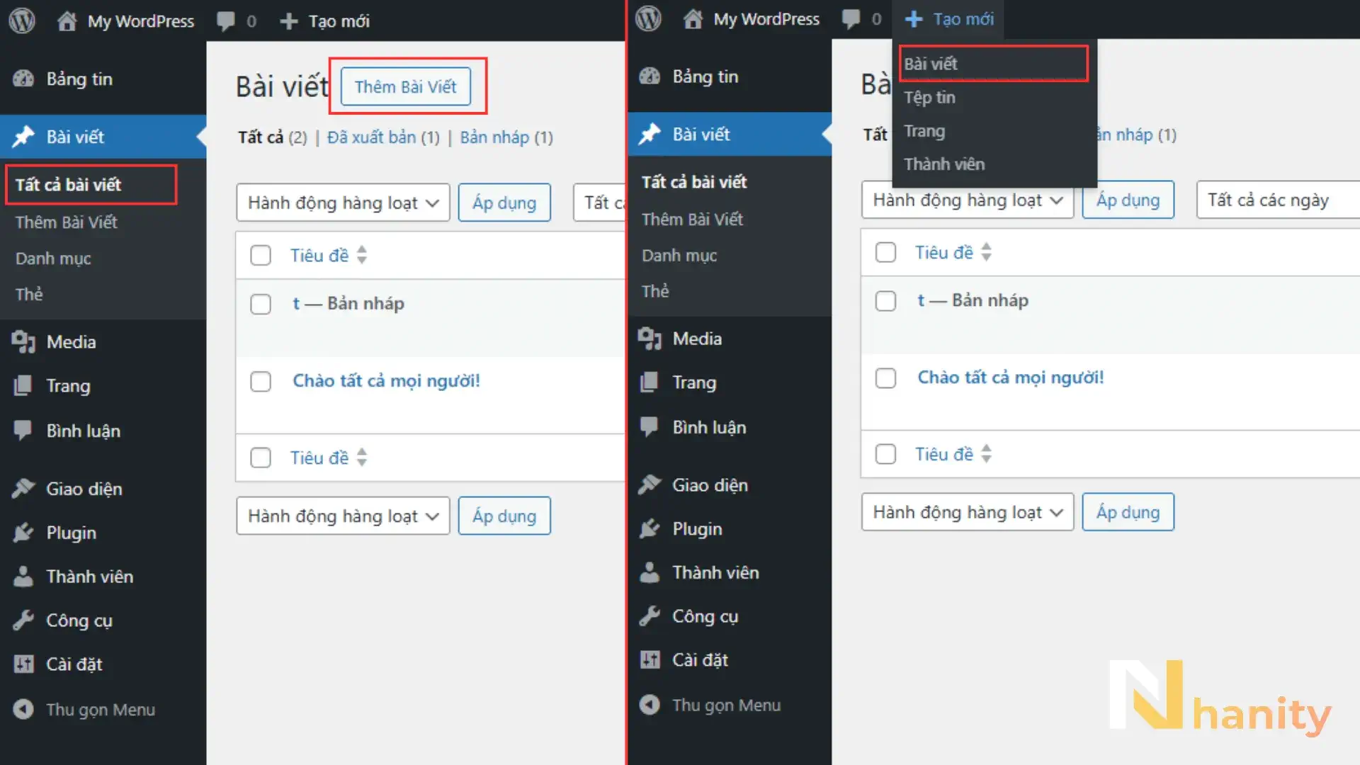 chon-them-bai-viet Thêm bài viết trên WordPress