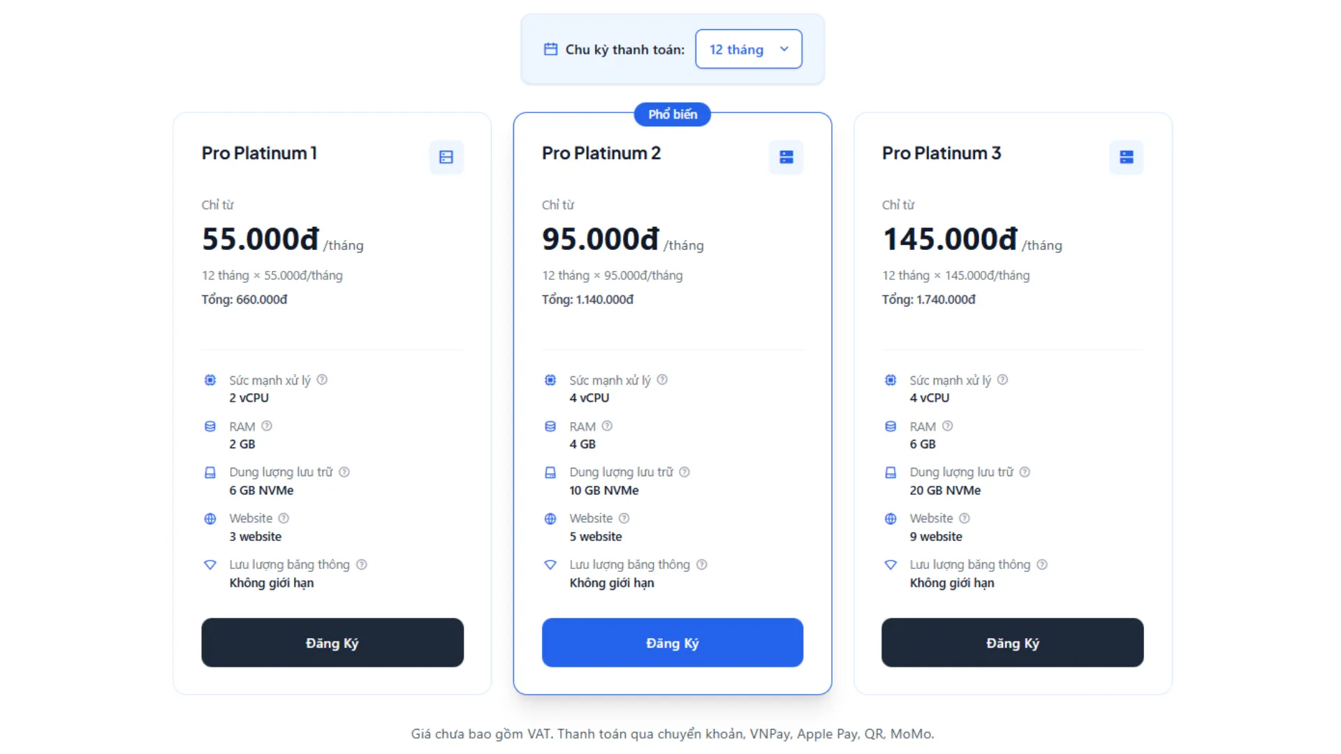 muc-gia-goi-pro-platinum-hosting Các mức giá của gói PRO Platinum Hosting