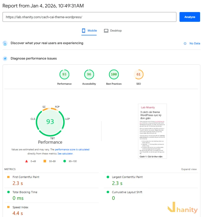 ket-qua-test-pagespeed-theme-hello-voi-page-builder Kết quả test PageSpeed theme Hello Elementor (Với Elementor page builder)